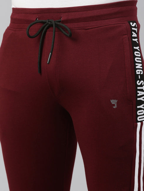Burgundy Solid Track Pant
